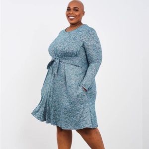 Latched Mama Teal Sweater Dress
